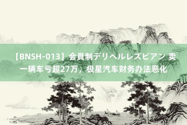 【BNSH-013】会員制デリヘルレズビアン 卖一辆车亏超27万，极星汽车财务办法恶化