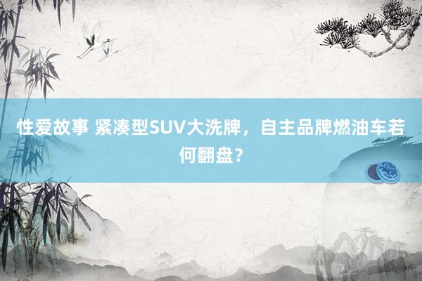 性爱故事 紧凑型SUV大洗牌，自主品牌燃油车若何翻盘？