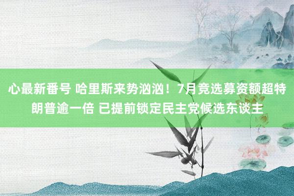 心最新番号 哈里斯来势汹汹！7月竞选募资额超特朗普逾一倍 已提前锁定民主党候选东谈主