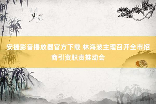 安捷影音播放器官方下载 林海波主理召开全市招商引资职责推动会