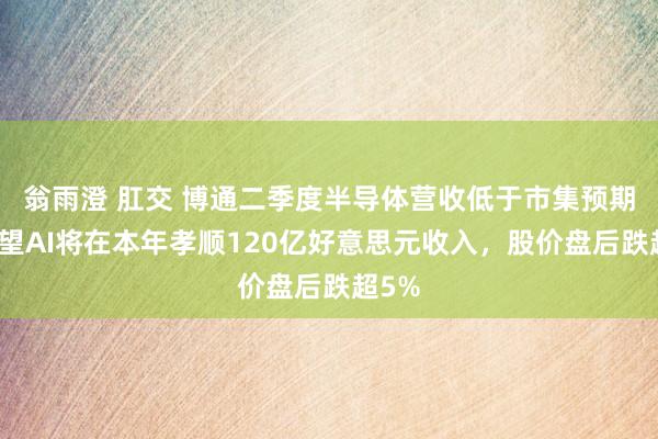 翁雨澄 肛交 博通二季度半导体营收低于市集预期，瞻望AI将在本年孝顺120亿好意思元收入，股价盘后跌超5%