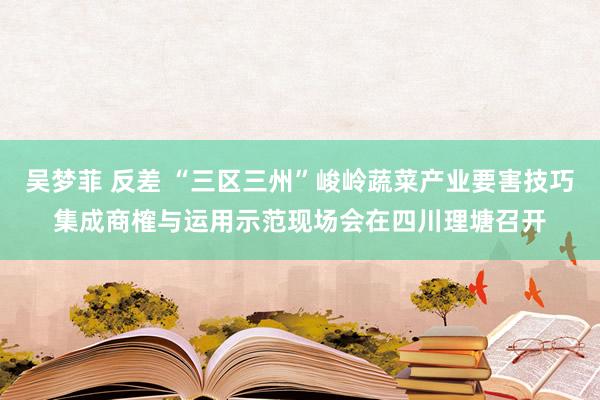 吴梦菲 反差 “三区三州”峻岭蔬菜产业要害技巧集成商榷与运用示范现场会在四川理塘召开