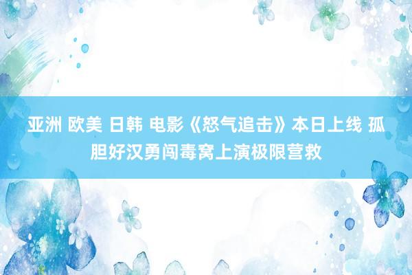 亚洲 欧美 日韩 电影《怒气追击》本日上线 孤胆好汉勇闯毒窝上演极限营救